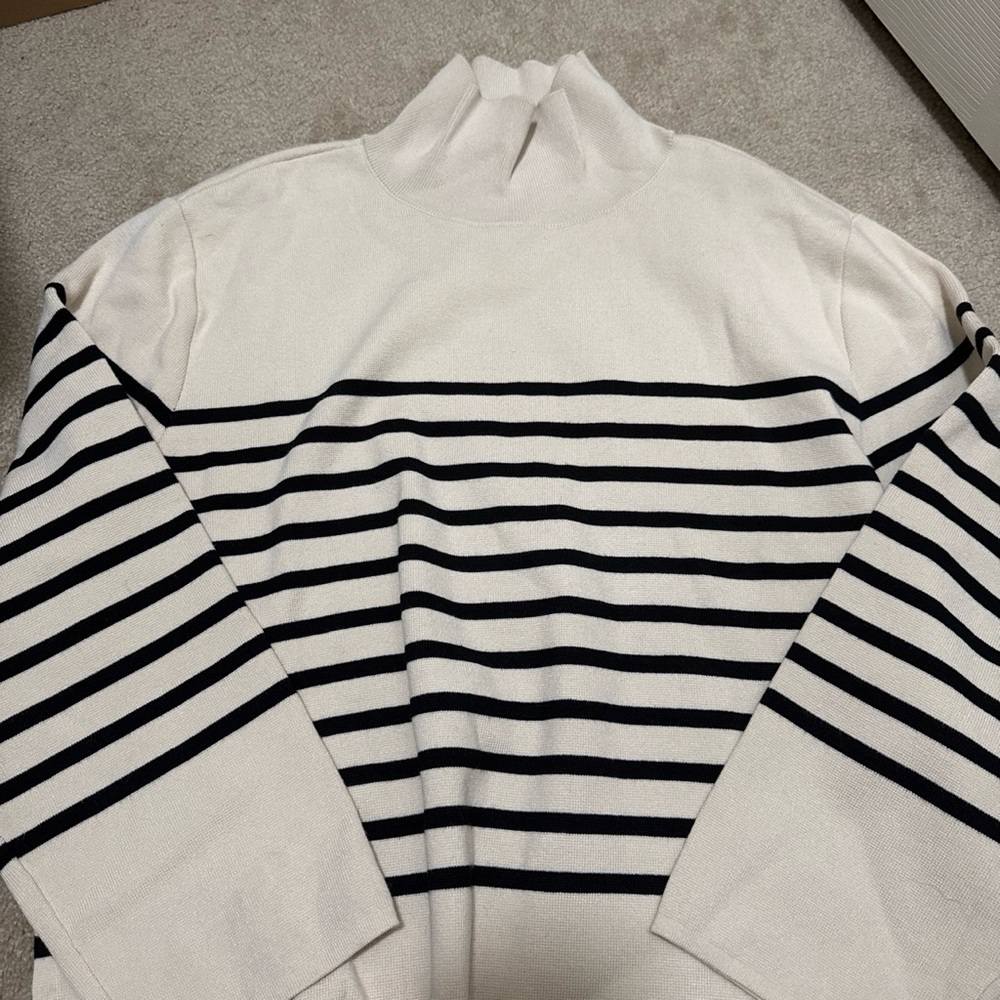 H&M striped turtleneck sweater